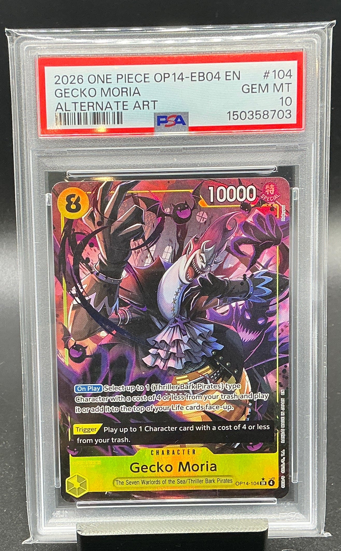 Gecko Moria - OP14-104 (Alternate Art) - The Azure Sea's Seven (OP14) PSA 10