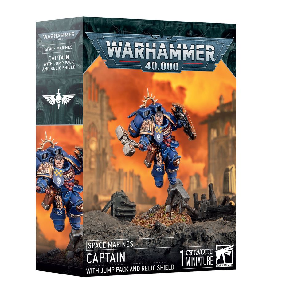 Space Marines Captain With Jumpack and Relic Shield