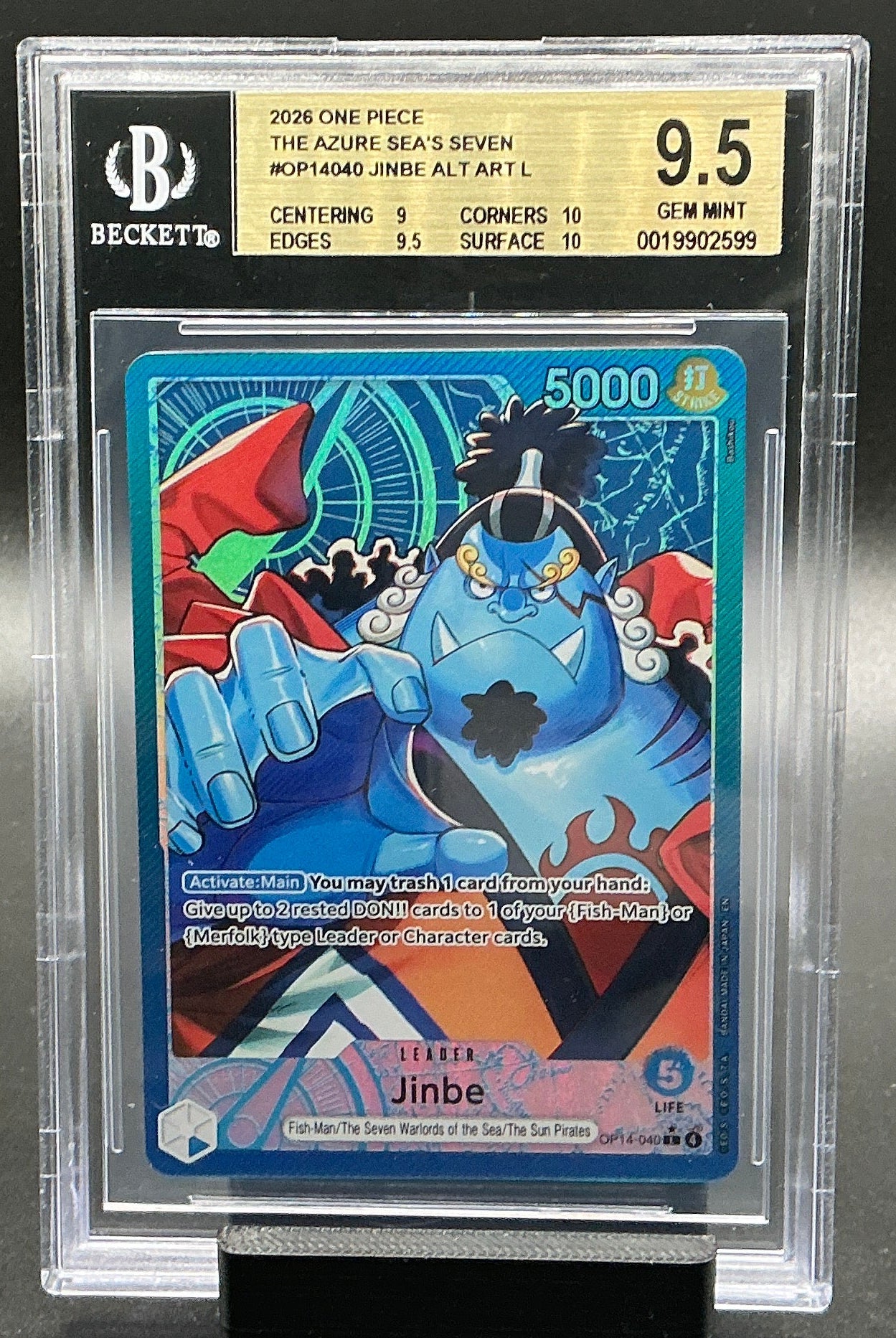 Jinbe - OP14-040 (Alternate Art) - The Azure Sea's Seven (OP14) BGS 9.5