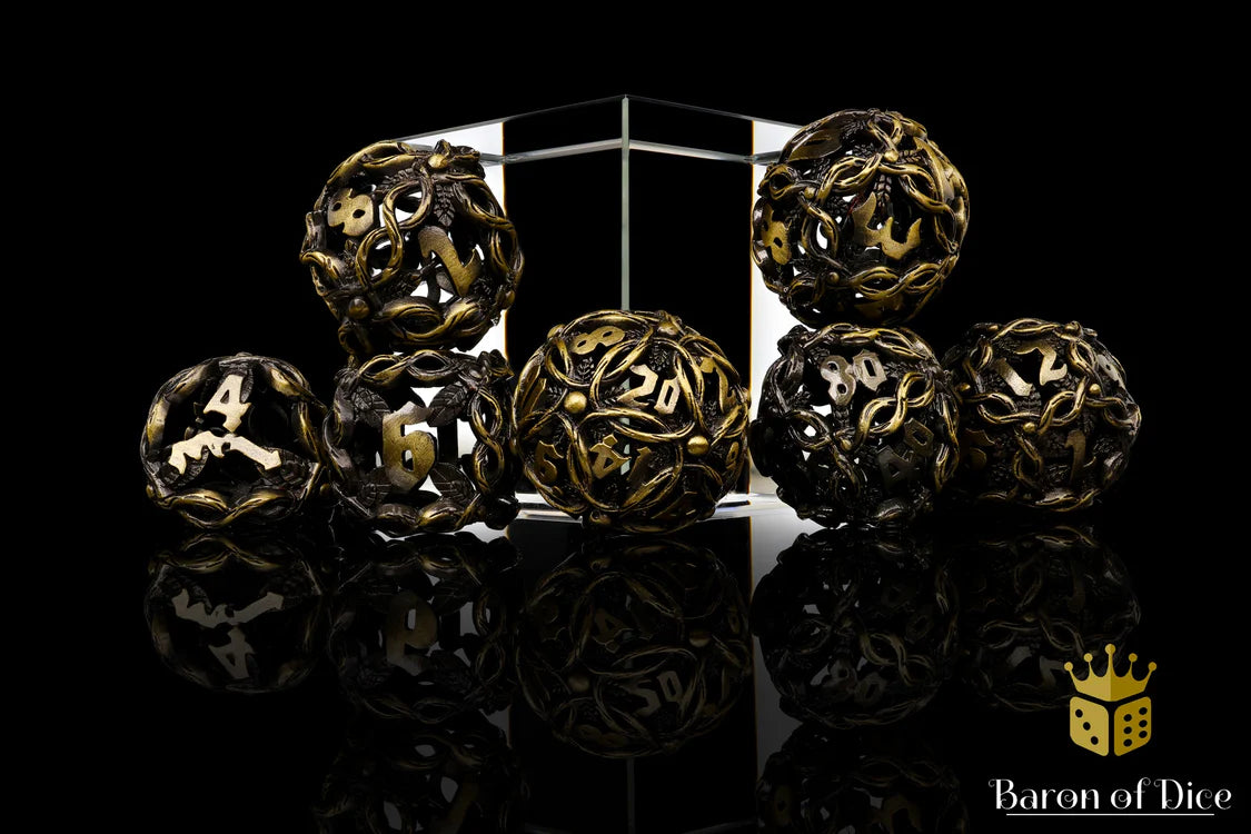 Baron of Dice- Nature's Wrath Metal RPG Dice Set - 7 Pieces
