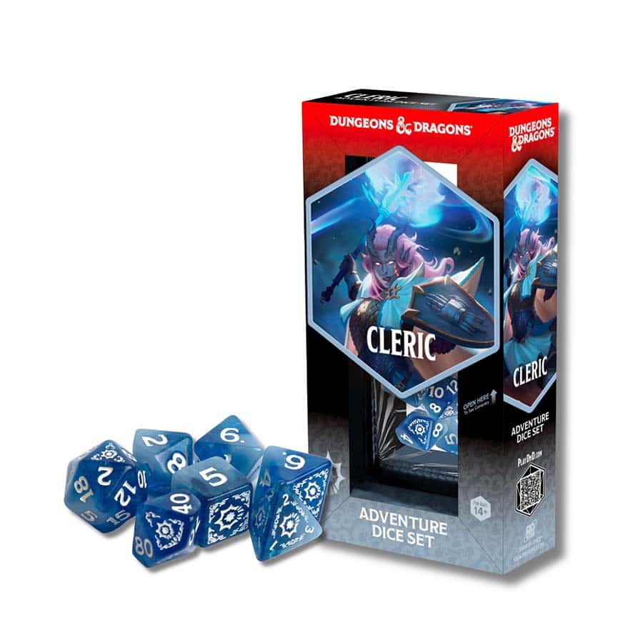 DUNGEONS AND DRAGONS: ADVENTURER DICE: CLERIC WHITE AND BLUE