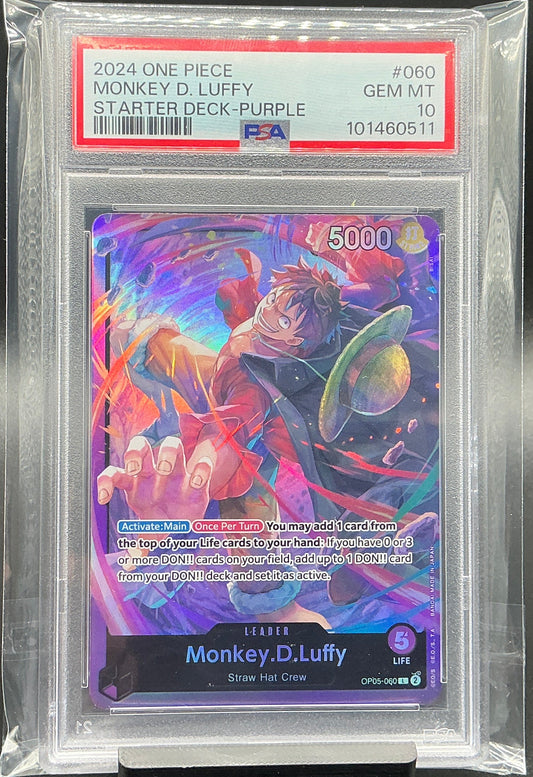 Monkey.D.Luffy (OP05-060) - Starter Deck 18: PURPLE Monkey.D.Luffy (ST-18)  PSA 10