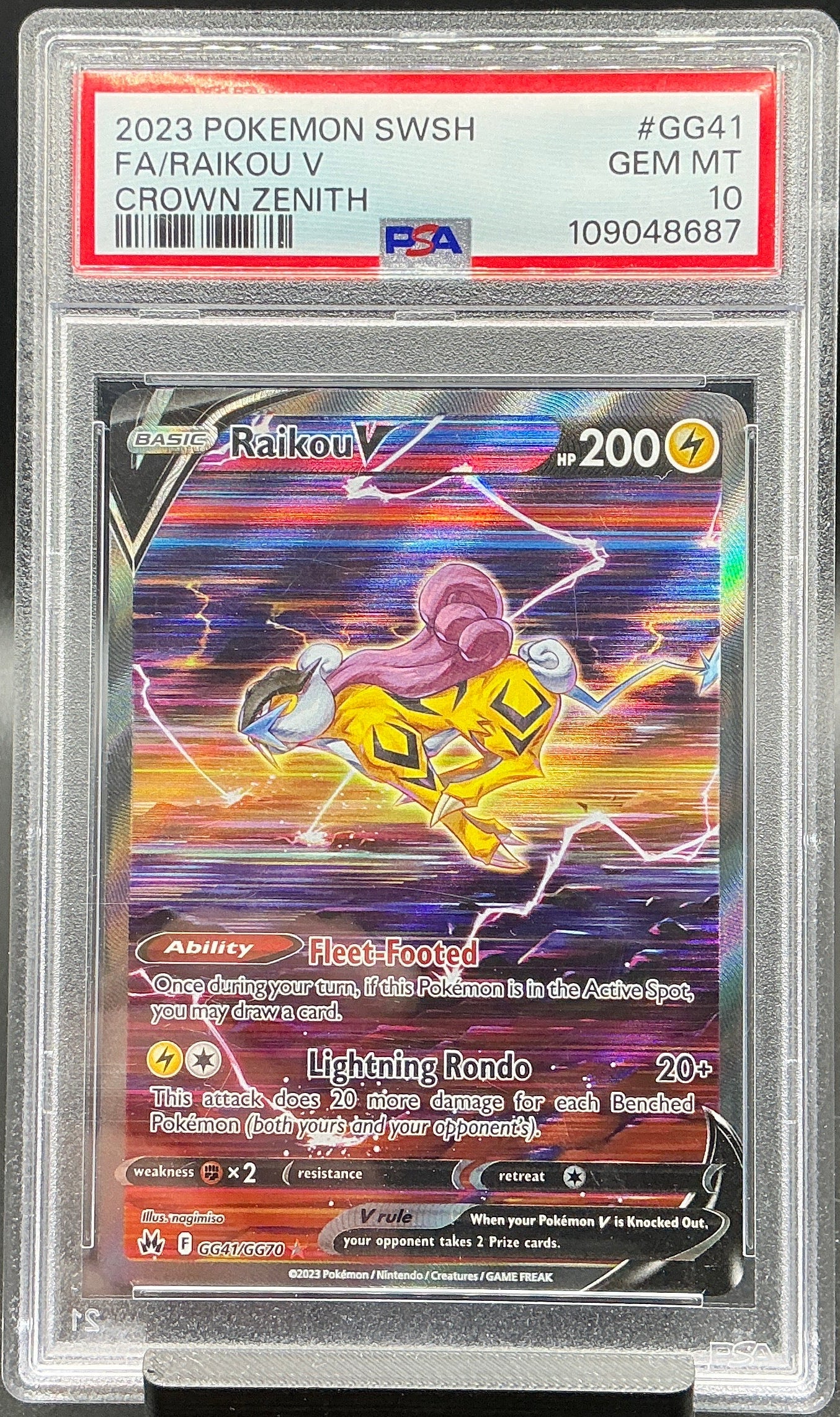 Raikou V - Crown Zenith: Galarian Gallery (CRZ:GG)   PSA 10