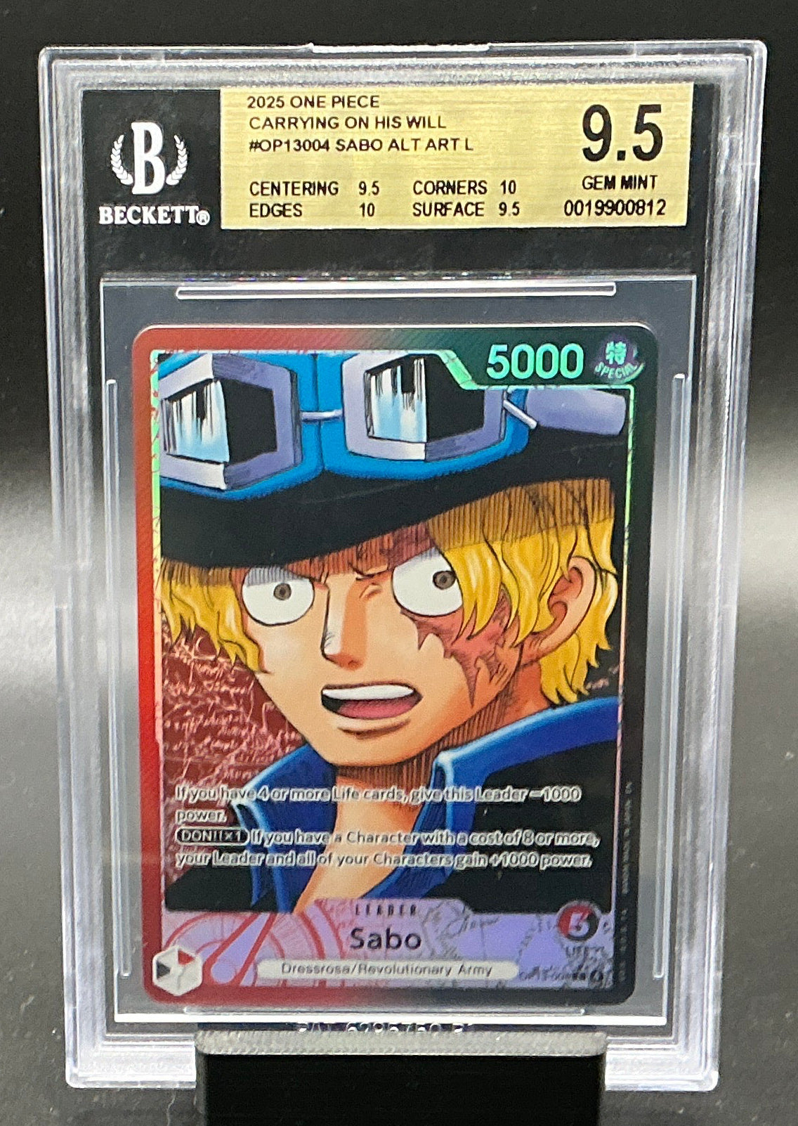 Sabo (004) (Alternate Art) - Carrying On His Will (OP13)   BGS 9.5