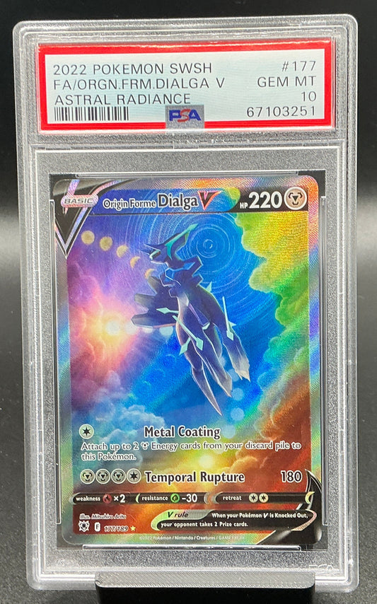 Origin Forme Dialga V (Alternate Full Art) - SWSH10: Astral Radiance (SWSH10)   PSA 10