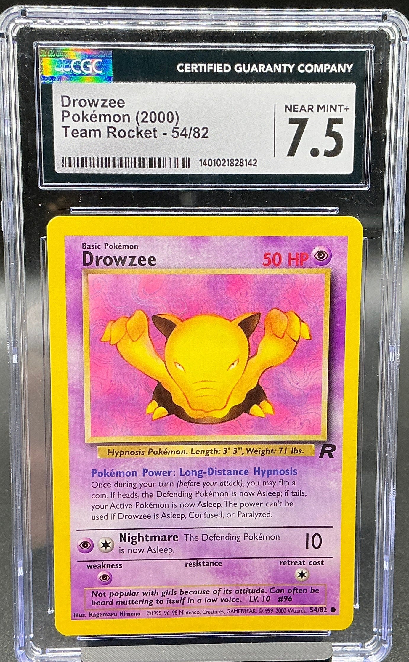 Drowzee - Team Rocket (TR)   CGC 7.5