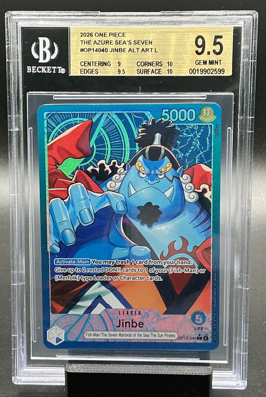 Jinbe - OP14-040 (Alternate Art) - The Azure Sea's Seven (OP14)   BGS 9.5
