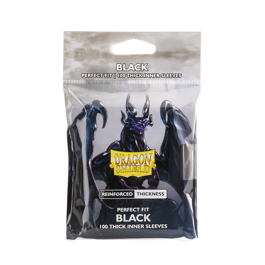 Dragon Shield Sleeves: Perfect Fit Standard Thick Inner - Black 100CT
