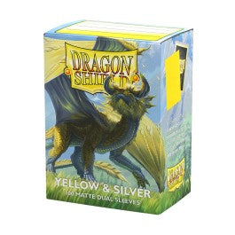 Dragon Shield Sleeves: Standard Matte Dual - Yellow & Silver 100CT