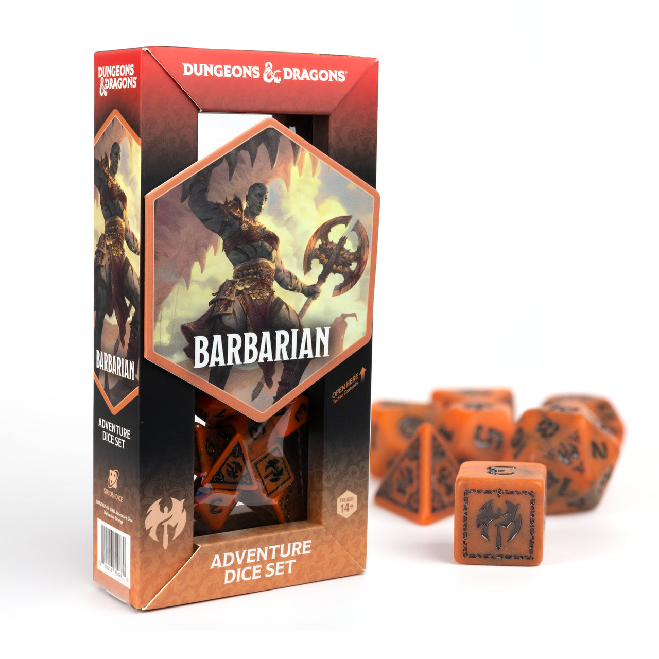 D&D Adventure Dice - Barbarian: Orange