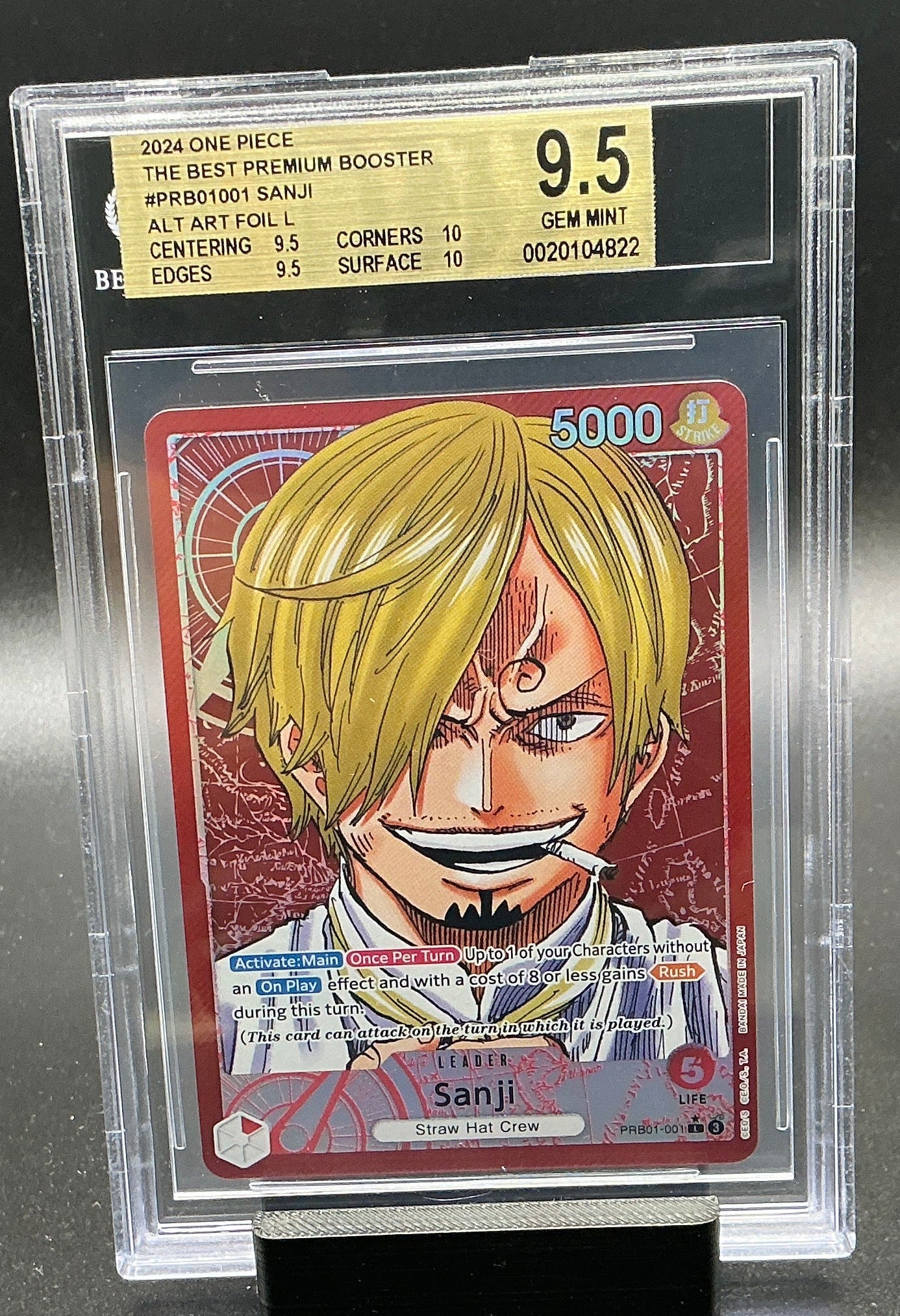 Sanji (PRB01-001) (Alternate Art) - Premium Booster -The Best- (PRB-01)   BGS 9.5