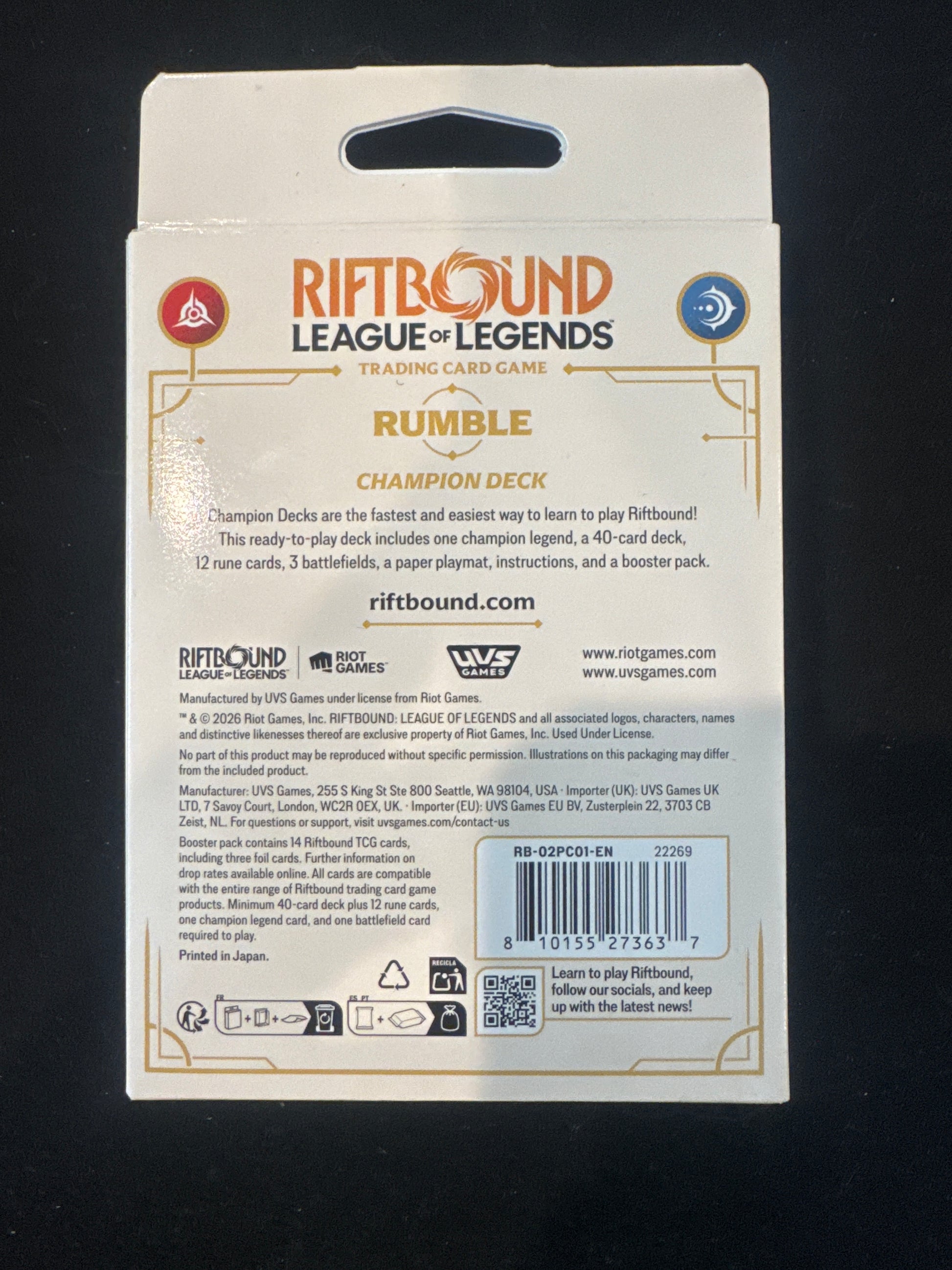Riftbound League Of Legends Rumble Champion Deck – Battlegrounds TCG