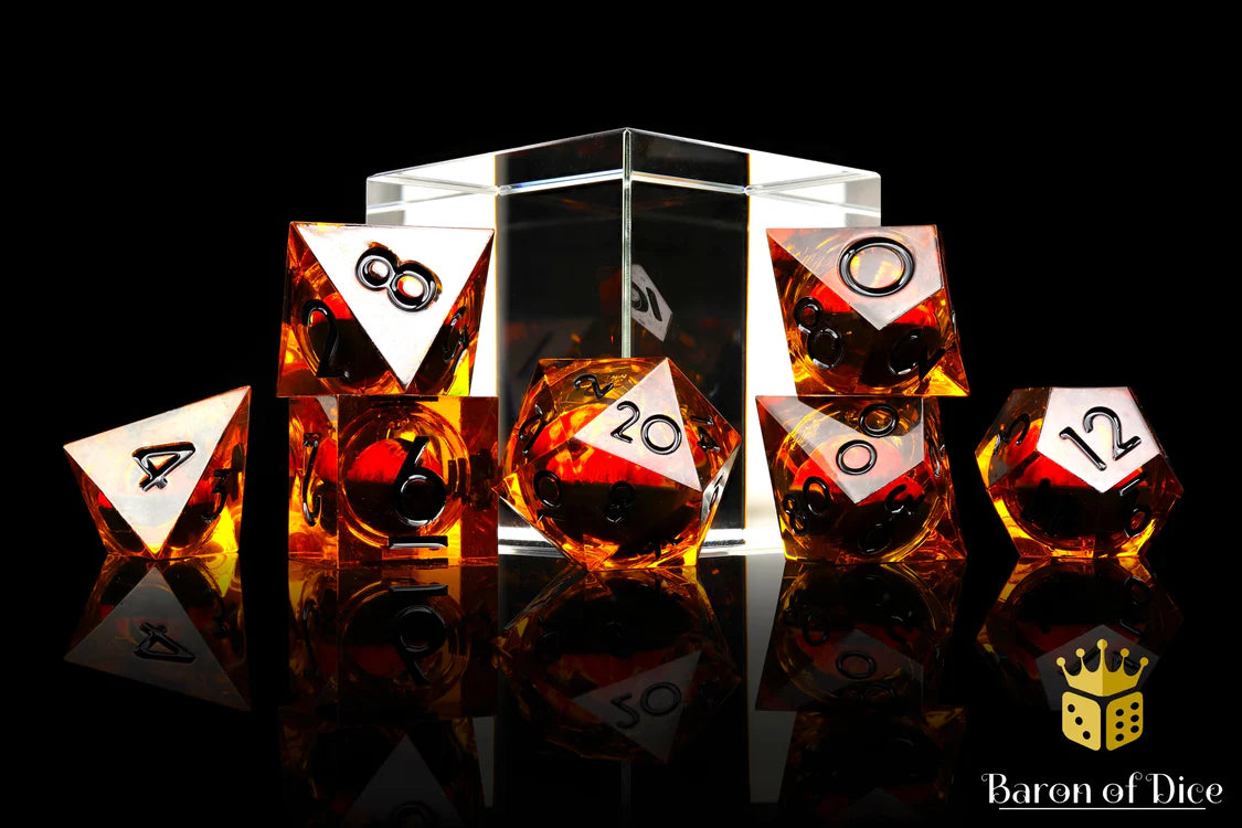 Baron of Dice - Evil Eye Liquid Core RPG Dice Set - 7 Pieces