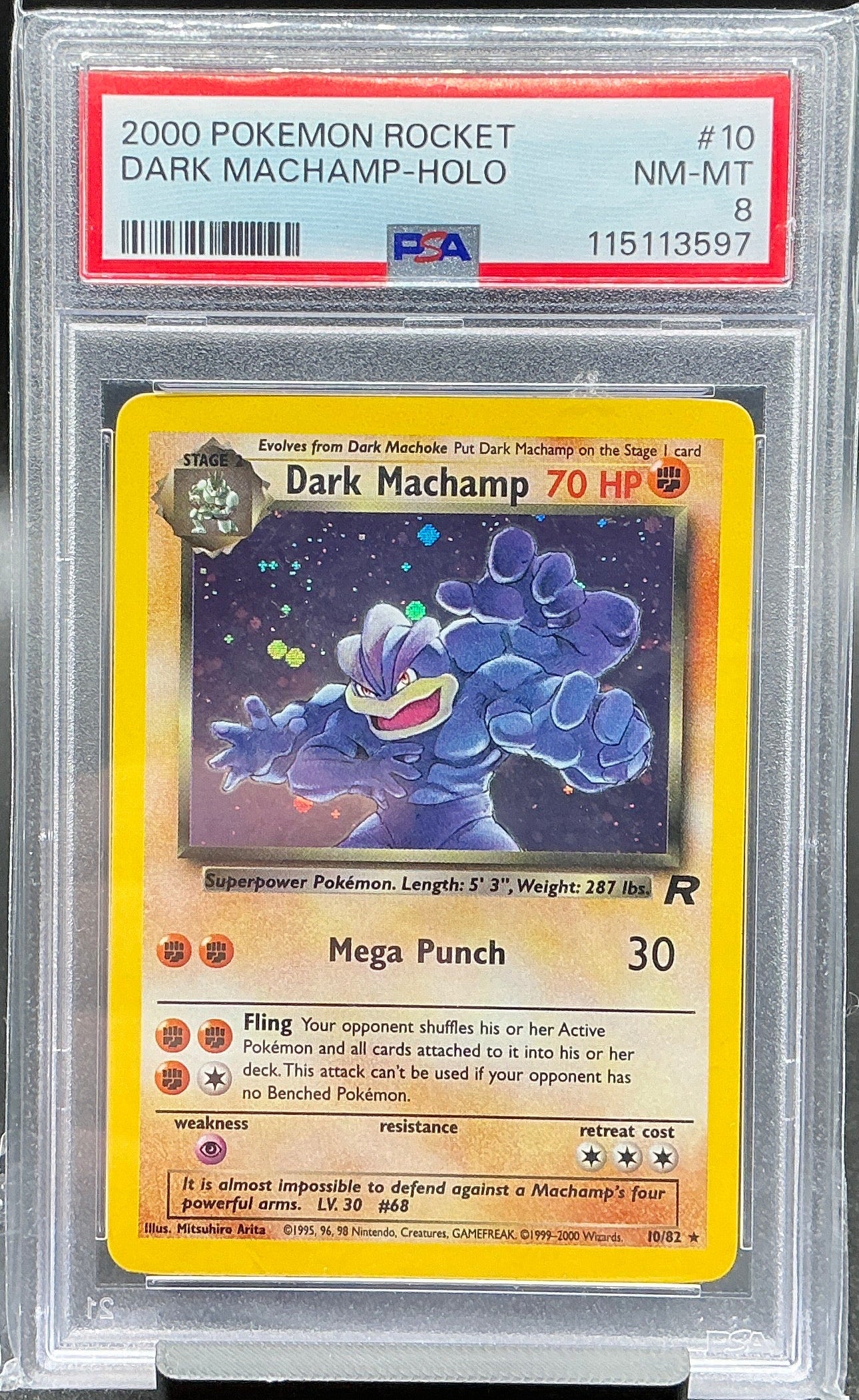 Dark Machamp (10) - Team Rocket (TR)   PSA 8