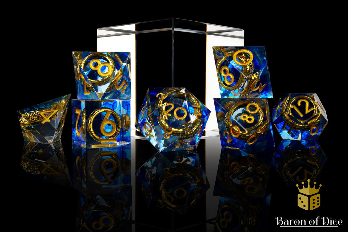 Baron of Dice - Lost Ring Sharp Edge RPG Dice Set - 7 Pieces