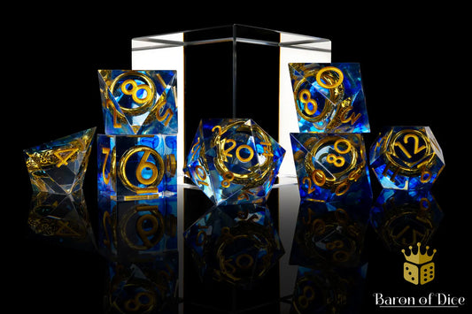 Baron of Dice - Lost Ring Sharp Edge RPG Dice Set - 7 Pieces