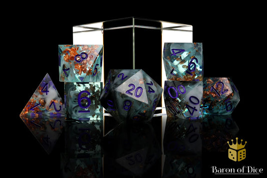 Baron of Dice - Gloomy Dockyard Sharp Edge RPG Dice - 7 Pieces