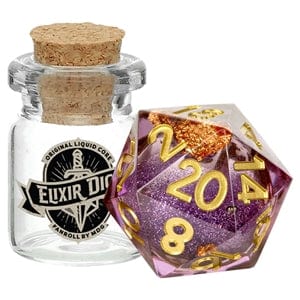 FanRoll- d20 Liquid Core Elixir Dice: Aether Abstract